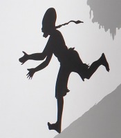 Detalle de la instalaci&oacute;n de Kara Walker, en la exposici&oacute;n del CAC M&aacute;laga (2008)