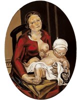 Maternidad Oval, 1922, &oacute;leo sobre lienzo, 101 x 75 cm., Mus&eacute;e d'Art Moderne, Par&iacute;s.