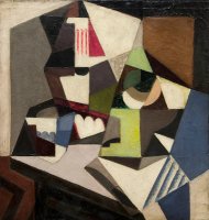 Composici&oacute;n cubista, 1917, &oacute;leo sobre lienzo, 57 x 54. col. particular  