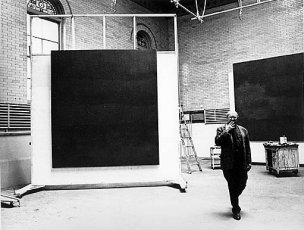 Rothko in his 69th Street studio with Rothko Chapel murals, c. 1964, &copy; Hans Namuth Estate, courtesy Center for Creative Photography, The University of Arizona