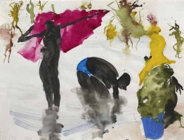 Miquel Barcel&oacute;, Le Pagne Rose (The Pink Shawl), 2006, Mixed media on paper, 49 x 65.5 cm, Private Collection