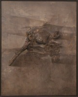 Lucio Mu&ntilde;oz, Sombra uriana,  1978, t&eacute;cnica mixta sobre tabla, 92 x 73 cm.