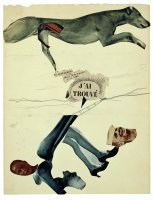 Oscar Dom&iacute;nguez, Marcel Jean, Sophie Taeuber-Arp, Cad&aacute;ver exquisito, 1937.  Collage y l&aacute;piz sobre papel, 30,6 x 23,6 cm. Stiftung Hans Arp und Sophie Taeuber-Arp e.V., Rolandswerth. &copy; Foto: Wolfgang Morell. &copy; Oscar Dom&iacute;nguez, Marcel Jean, Sophie Taeuber-Arp, VEGAP, M&aacute;laga 2009.