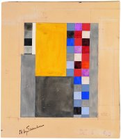 Sophie Taeuber-Arp, Sin t&iacute;tulo (Proyecto para L'Aubette n.&ordm; 199), 1927. Gouache sobre cart&oacute;n, 22,6 x 19,6 cm. Stiftung Hans Arp und Sophie Taeuber-Arp e.V., Rolandswerth. &copy; Foto: Wolfgang Morell. &copy; Sophie Taeuber-Arp, VEGAP, M&aacute;laga 2009.