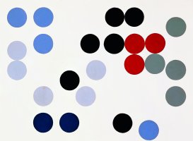 Sophie Taeuber-Arp, C&iacute;rculos din&aacute;micos, 1934. Gouache sobre papel, 26 x 35 cm. Fondazione Marguerite Arp, Locarno. &copy; Fondazione Marguerite Arp, d. r. &copy; Sophie Taeuber-Arp, VEGAP, M&aacute;laga 2009.