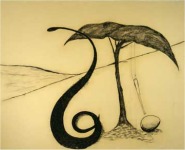Enzo Cucchi, Ol&eacute;, 1980, charcoal on paper, mounted on canvas, 185 x 241 cm.