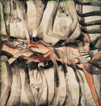 Francesco Clemente, Par&aacute;bola, acuarela sobre papel, 137 x 132 cm., Colecci&oacute;n Douglas B. Andrews.