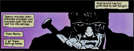 James Gordon en una muestra del particular realismo de la atm&oacute;sfera negra recreada por Mazzucchelli