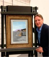 Arthur Brand con el cuadro Adolescencia de Salvador Dal&iacute;.