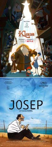 Carteles de las pel&iacute;culas nominadas: "Klaus" y "Josep" 