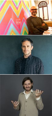 El dise&ntilde;ador gr&aacute;fico Pedro Caba&ntilde;as, el director y actor Gael Garc&iacute;a Bernal y el director Carlos Marques-Marcet