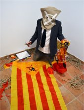 Marc Montijano durante la acci&oacute;n "Una, gran i lliure!"