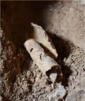 Interior de la cueva, situada al oeste Qumran