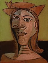 PICASSO, Pablo, Femme au chapeau, 1938, &oacute;leo sobre lienzo, 61.6 x 47.6 cm.