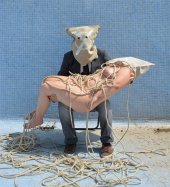 Instante de la acci&oacute;n Proyecto 47 de Marc Montijano en Barcelona