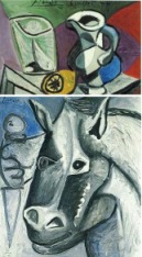 de Las pinturas robadas, 'Verre et pichet' (1944) y 'T&ecirc;te de cheval' (1962)