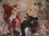 La Coronaci&oacute;n de la Virgen, pintado por Rubens hacia 1613