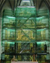 Durante la restauraci&oacute;n del retablo