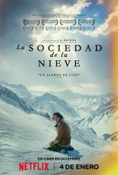 Cartel de la pel&iacute;cula, "La sociedad de la nieve" de J.A. Bayona