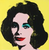 Liz 1, acr&iacute;lico y serigraf&iacute;a sobre lienzo, 40 x 40 cm 101,6 x 101,6 cm. , 1963 de Andy Warhol