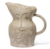 PICASSO, Pablo, Deux visages mythologiques, datado el 21.1.48 n&uacute;mero III, 32.5cm., trabajo &uacute;nico