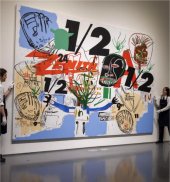 Jean-Michel Basquiat 'Unititled (1984)', en exhibici&oacute;n en la casa de subastas Sotheby's en Nueva York