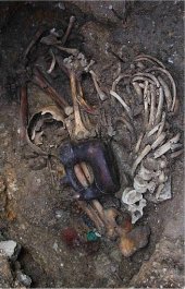 Tumba descubierta en el centro poblado de Pacopampa, en Chota, Cajamarca, Per&uacute;. Foto: Wilfredo Sandoval