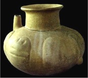 Vasija azteca en la que hab&iacute;a restos de cacao