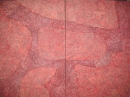 Intimidad con el silencio, acr&iacute;lico sobre tela y triplay, 2007